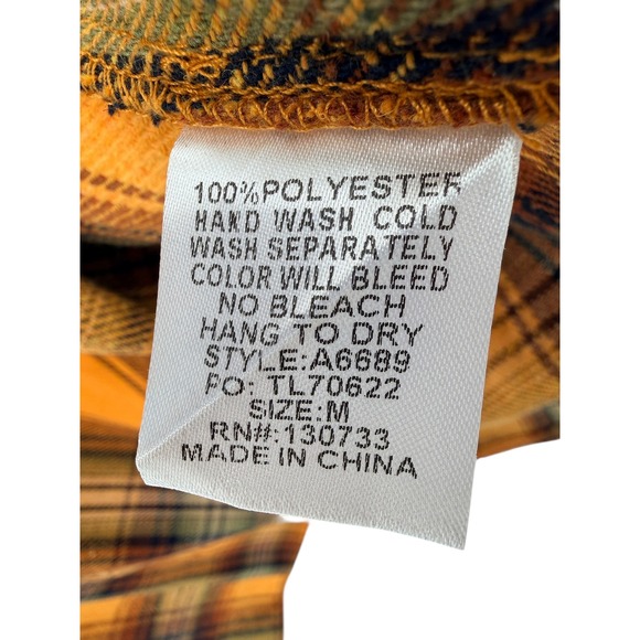 UMGEE USA Oversized Plaid Shacket Jacket Yellow Orange Button Down NWT M - Picture 6 of 8